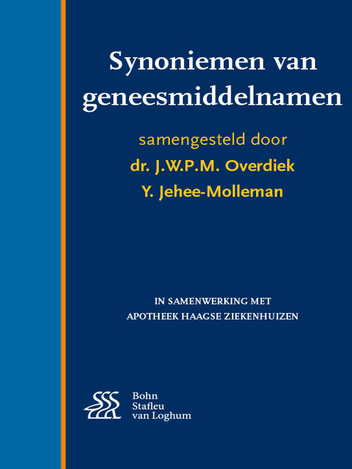 Title details for Synoniemen van geneesmiddelnamen by J.W.P.M. Overdiek - Available
